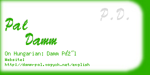 pal damm business card